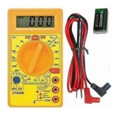 Multímetro Digital Dt-830 Dcv Acv Dca Diodo Com Bateria 9v