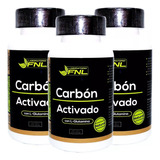 3 X Carbon Activado Natural 500mg 60 Caps Desintoxicante 