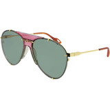 Gucci Gg0740s 004 Aviator Metal Rosa Dorado