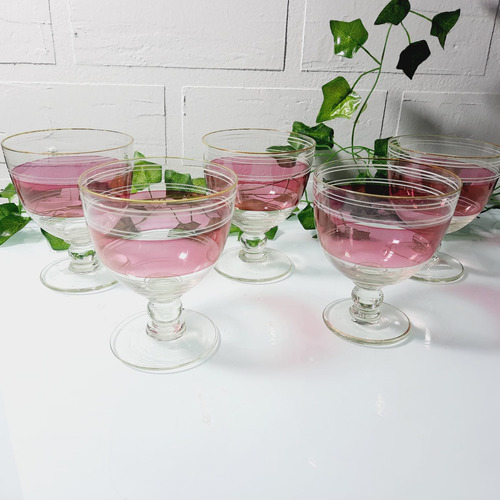 Taças De Champagne Cristal Com Detalhes Rosé Em Listras, 5un