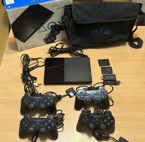 Sony Playstation 2 Slim Standard + 4 Controles & Acessórios