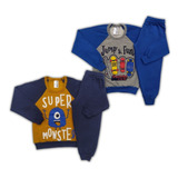 Kit 2 Conjunto Moletom Menino Inverno Roupa Criança Infantil