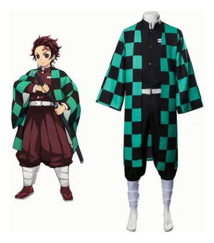 Kimono Kamado Disfraz De Cosplay De Tanjiro Con Pendiente