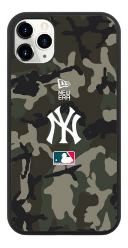 Funda Protector Para iPhone Yankees Logo Camuflaje Mlb