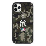 Funda Protector Para iPhone Yankees Logo Camuflaje Mlb