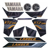 Kit Adesivos Faixas Xtz 250 Lander 2020 Preta Jogo Adesivo