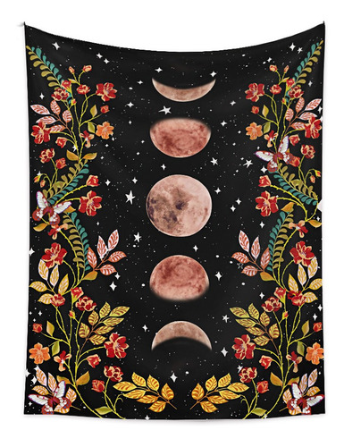 Tapices De Pared Manta Decorativa Diseño De Flores Y Luna