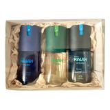 Kit Presente 3 Perfume Deo Corporal Masculino Kaiak Pulso + K. Oceano + K. Aventura Natura 100ml