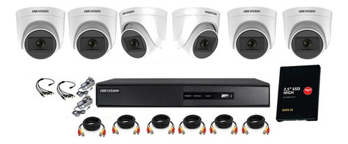 Kit Hikvision Camara Seguridad Dvr 8 Ch+6 Domo1080p + 1 Tera