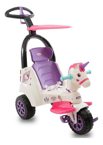 Triciclo Prinsel Super Trike 2 En 1 Unicornio Color Blanco/rosa