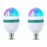 Pack 2 Ampolletas Led Luces De Fiesta Giratoria Disco Color