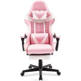 Silla Gamer Escritorio Soontrans Rosada Reposapiés 114 Kg