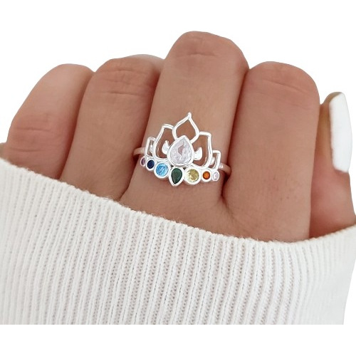 Anillo Flor De Loto De Plata 925