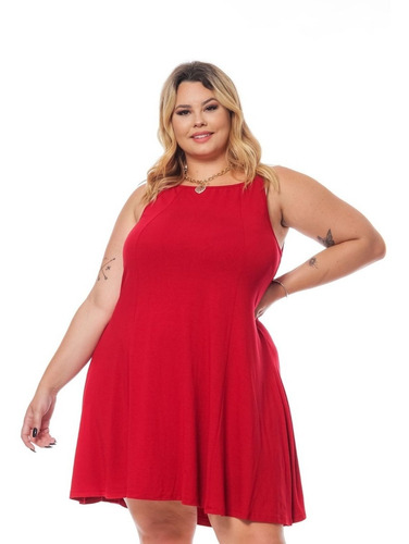 Vestidos Curto Plus Size Soltinho De Malha Moda Plus Barato