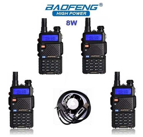 4 Radio 8w Baofeng Uv-5r Vhf/uhf  + Cable De Programación