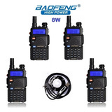 4 Radio 8w Baofeng Uv-5r Vhf/uhf  + Cable De Programación