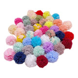 45pçs Aplique Pompom De Malha Tecido P/laços E Tiara 23-25mm