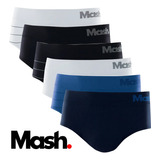 Kit 6 Cueca Slip Mash 711.03 Microfibra Sem Costura Original