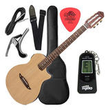 Kit  Violão Elétrico Giannini Stage Stn Spc Natural Spruce