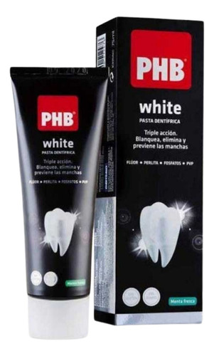 Phb White Pasta Dental Triple Acción Menta Fresca 75 Ml.