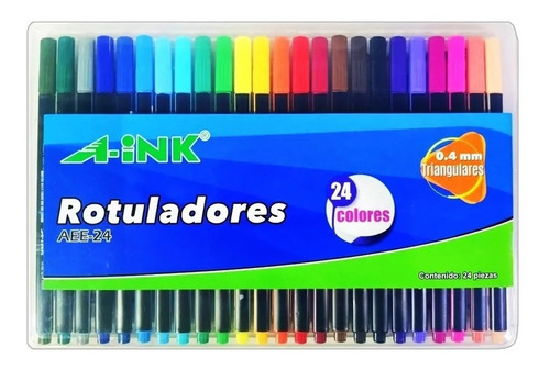 Set 24 Rotuladores Punta Metalica 0.4mm Estilografos A-ink