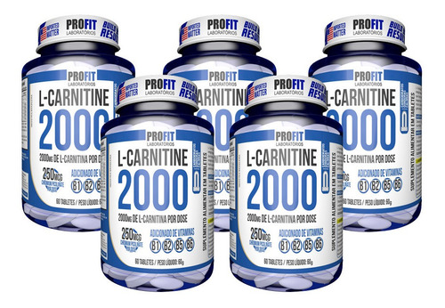 5x  L-carnitine 2000 - 60 Caps - Profit Laboratorios