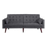 Remates Mx Futon Pilstein Sofacama Sala Sillon Lino Gris Sofa Cama