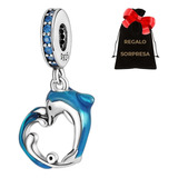 Regalo Charm Compatible Delfín Mar Amor Corazón Swarovski E