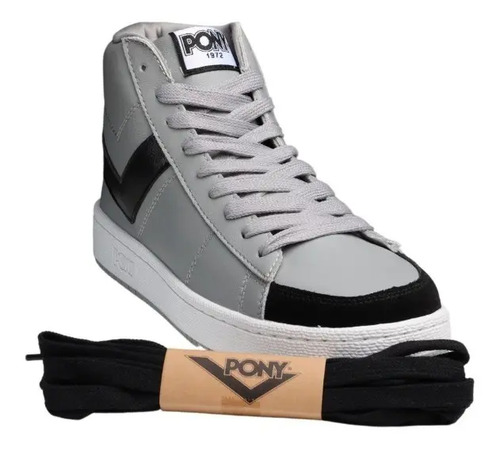 Tenis Pony Pro 80 Hi Black Glaze Caballero Action Leather