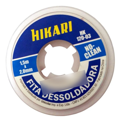 Fita Malha De Cobre Dessoldadora 1,5m X 3,0mm 21h007 Hikari