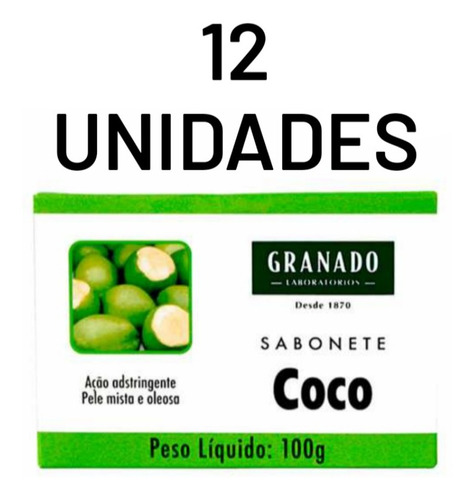 Sabonete Granado Coco 100g 12 Unidades Envio 24h