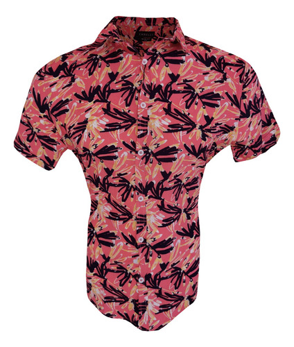 Camisa Hawaiana Slim Fit Hombre Manga Corta Casual