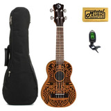 Luna Uke Tribal Concert Ukulele, Natural W/gigbag,tuner  Eeb