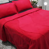 Cobertor Casal Comum Duplo Soft Mais Duas Fronhas Vermelho