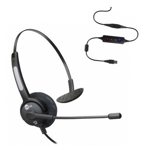 Fone De Ouvido On-ear Gamer Top Use Htu-300 Preto Com Luz Led