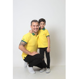 Pai E Filho Camisas Polos Amarela Canarinho Brasil