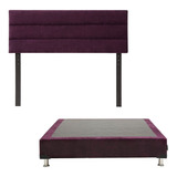 Cabecera Queen Size Dicasa Logan + Box Dicasa Velvet Morado 