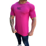 Camiseta Masculina Elastano Camisa Rosa Bae®