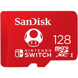 Memoria Micro Sd Original Sandisk Nintendo Switch 128gb Roja