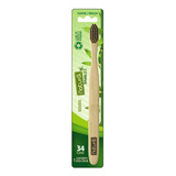 Escova Dental Natural De Bambu 34 Tufos Orgânico Natural