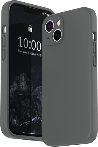 Case Silicona Premium Para iPhone 14 / Plus / Pro / Pro Max Nombre Del Diseño Ip 14 6.1  - 2 Cámaras Color Gris