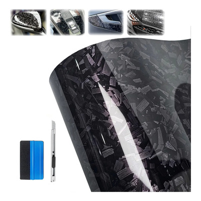 Vinil Automotriz Fibra De Carbono Negro Impermeable 30x150cm Carbono Negro