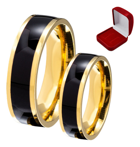 Par Alianças Tungstênio Ouro 18k Detalhe Acetato Casamento