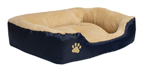 Cama Mediana Rectangular Perro Gato Lux Navy 75x55cm Tesso