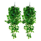 2 Pendentes Folhagem Jardim Vertical Planta Artificial 100cm