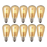 Pack X10 Ampolletas Filamento Led Edison 4w Retro Vintage