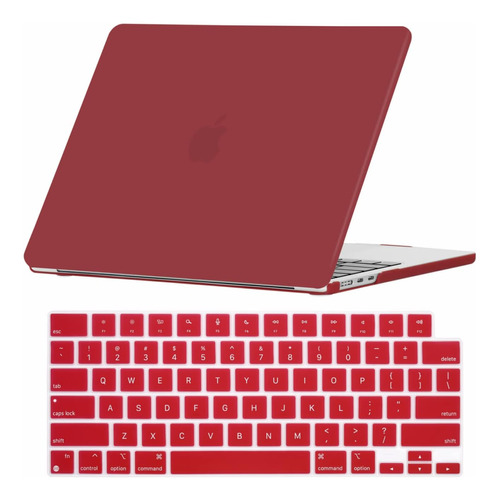 Funda Se7enline Para Macbook Air 13 M2 + C/teclado Bordó