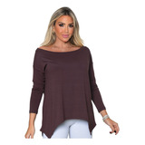 Blusa De Frio Feminina Plus Size Manga Comprida Barato Top