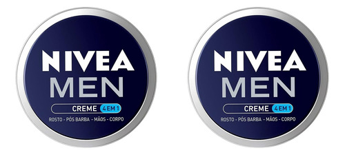 Kit 2x Nivea Men Creme 4 Em 1-rosto-pos Barba-mãos-corpo 75g