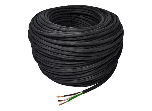 Cable Uso Rudo 3x12 Negro 100 Metros Sanelec 